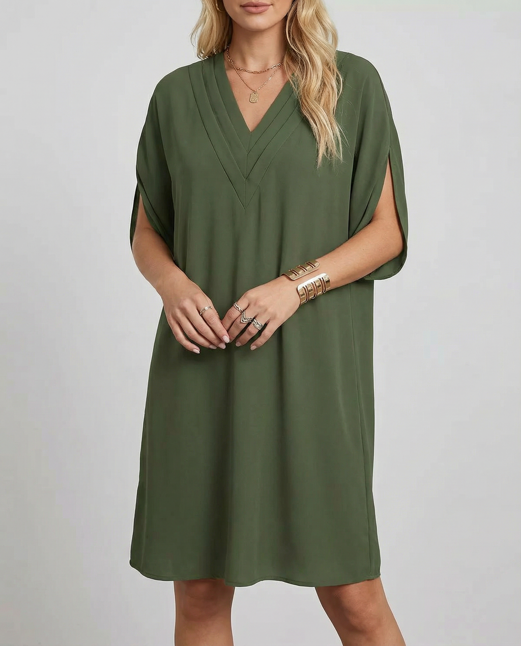 Women's Summer Dress Elegant V-Neck Multi-Layered Casual Outfit