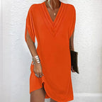 Women's Summer Dress Elegant V-Neck Multi-Layered Casual Outfit