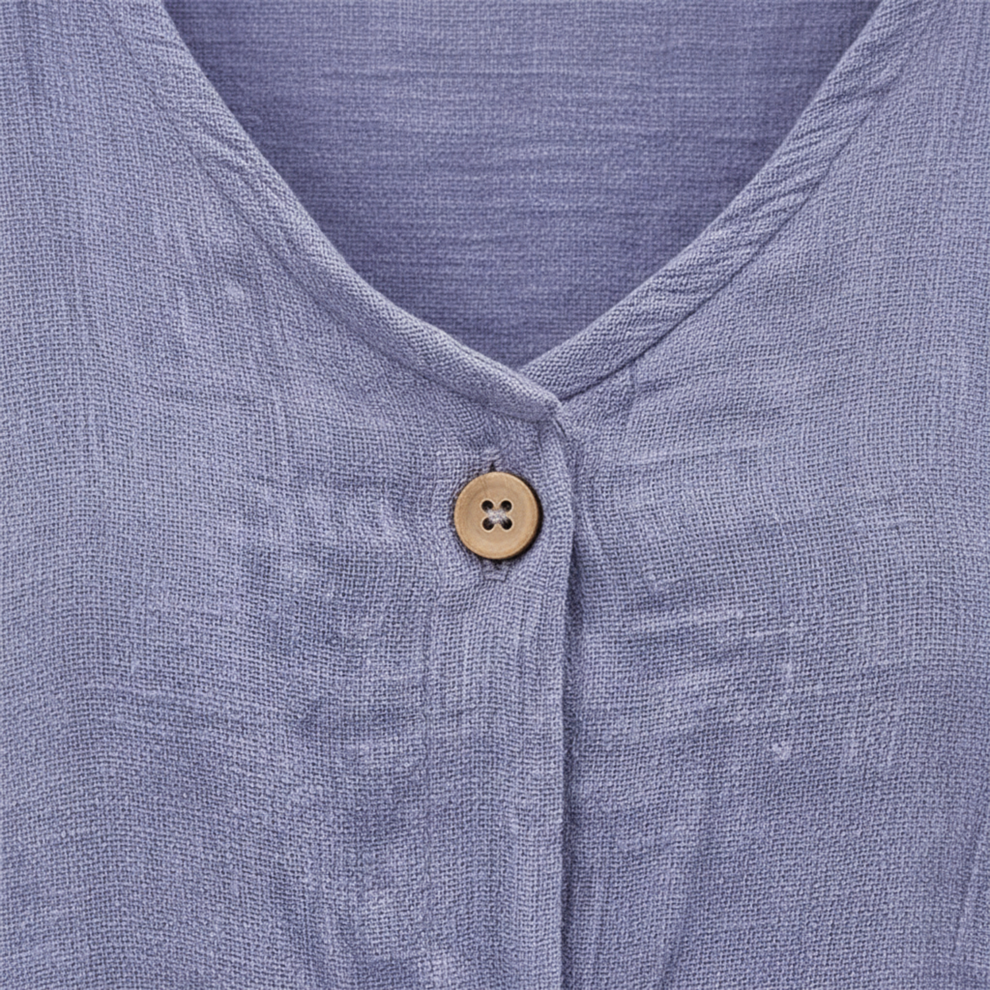 Women's V-Neck Button Blouse | Linen Cotton 3/4 Sleeve Top