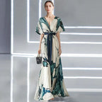 Women's Bohemian Floral Maxi Dress | Deep V-Neck Summer Wedding Guest Dress