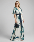 Women's Bohemian Floral Maxi Dress | Deep V-Neck Summer Wedding Guest Dress