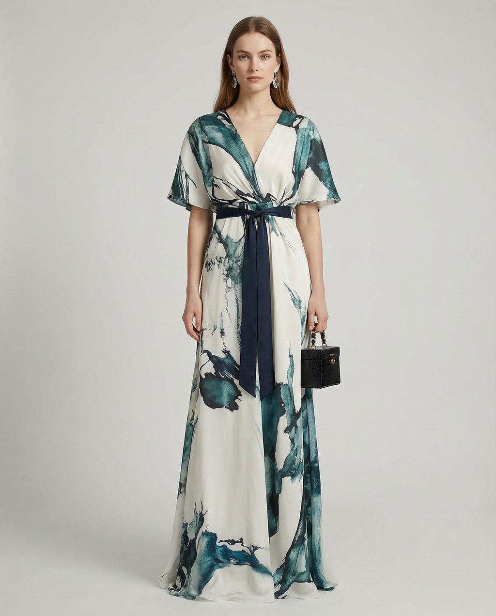 Women's Bohemian Floral Maxi Dress | Deep V-Neck Summer Wedding Guest Dress