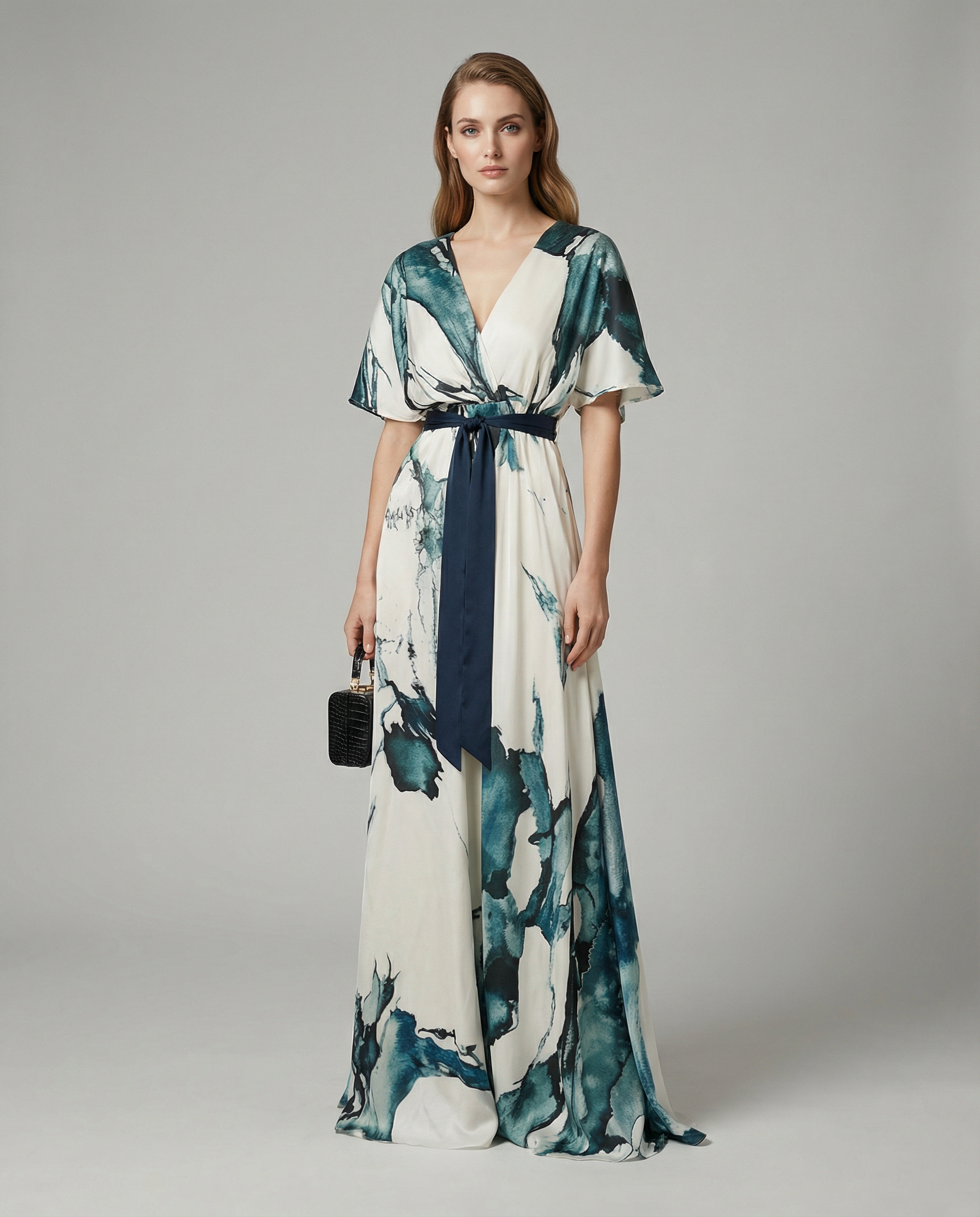 Women's Bohemian Floral Maxi Dress | Deep V-Neck Summer Wedding Guest Dress