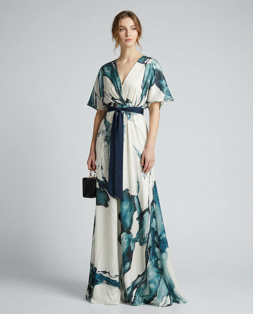Women's Bohemian Floral Maxi Dress | Deep V-Neck Summer Wedding Guest Dress