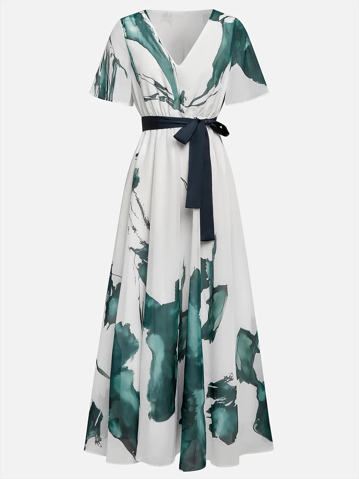Women's Bohemian Floral Maxi Dress | Deep V-Neck Summer Wedding Guest Dress