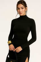 Women's Fenna Maxi Evening Dress | High Split Leather-Look Waist Party Dress