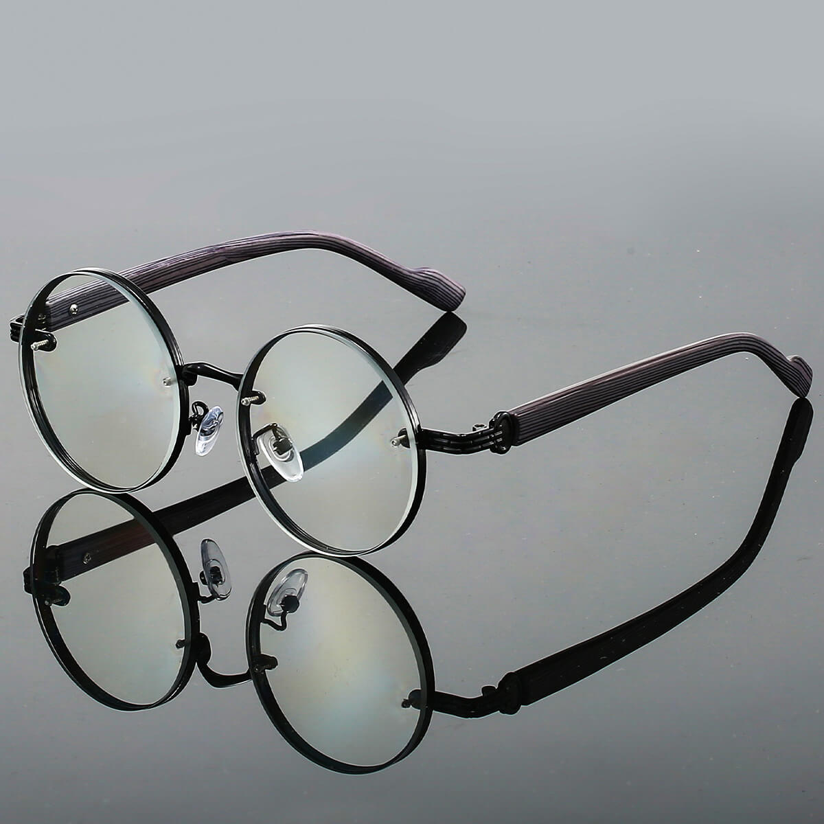 Men's Round Sunglasses - Gold Frame Teal Lens Shades