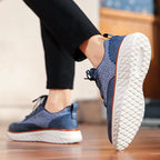 Men's Leather Sneakers - Orthopedic Low Top Trainers