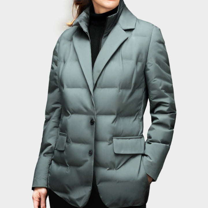 Women's Padded Puffer Jacket - Quilted Down Winter Coat