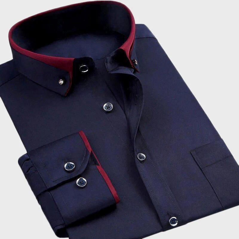 Men's Long Sleeve Casual Shirt - Slim Fit Dress Shirt