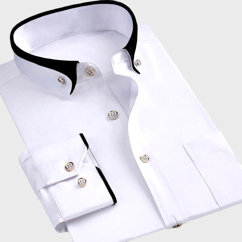 Men's Long Sleeve Casual Shirt - Slim Fit Dress Shirt