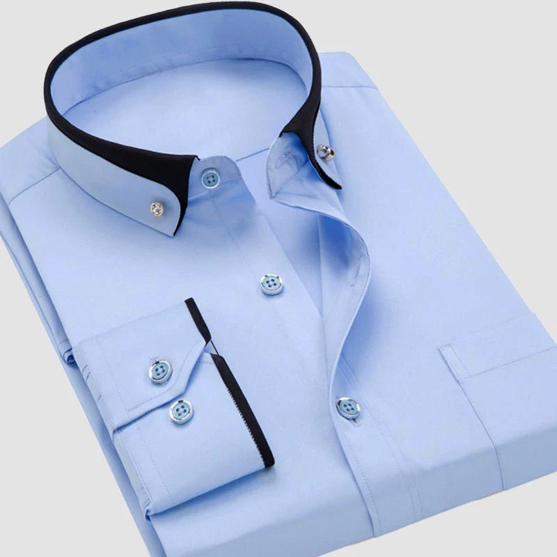 Men's Long Sleeve Casual Shirt - Slim Fit Dress Shirt
