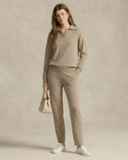Women's Knit Set - Polo Top and Pants Matching Outfit