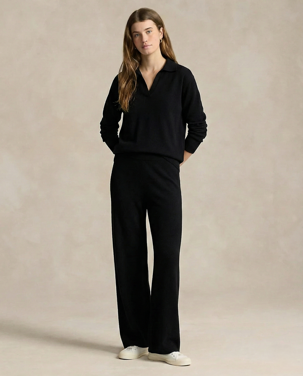 Women's Knit Set - Polo Top and Pants Matching Outfit