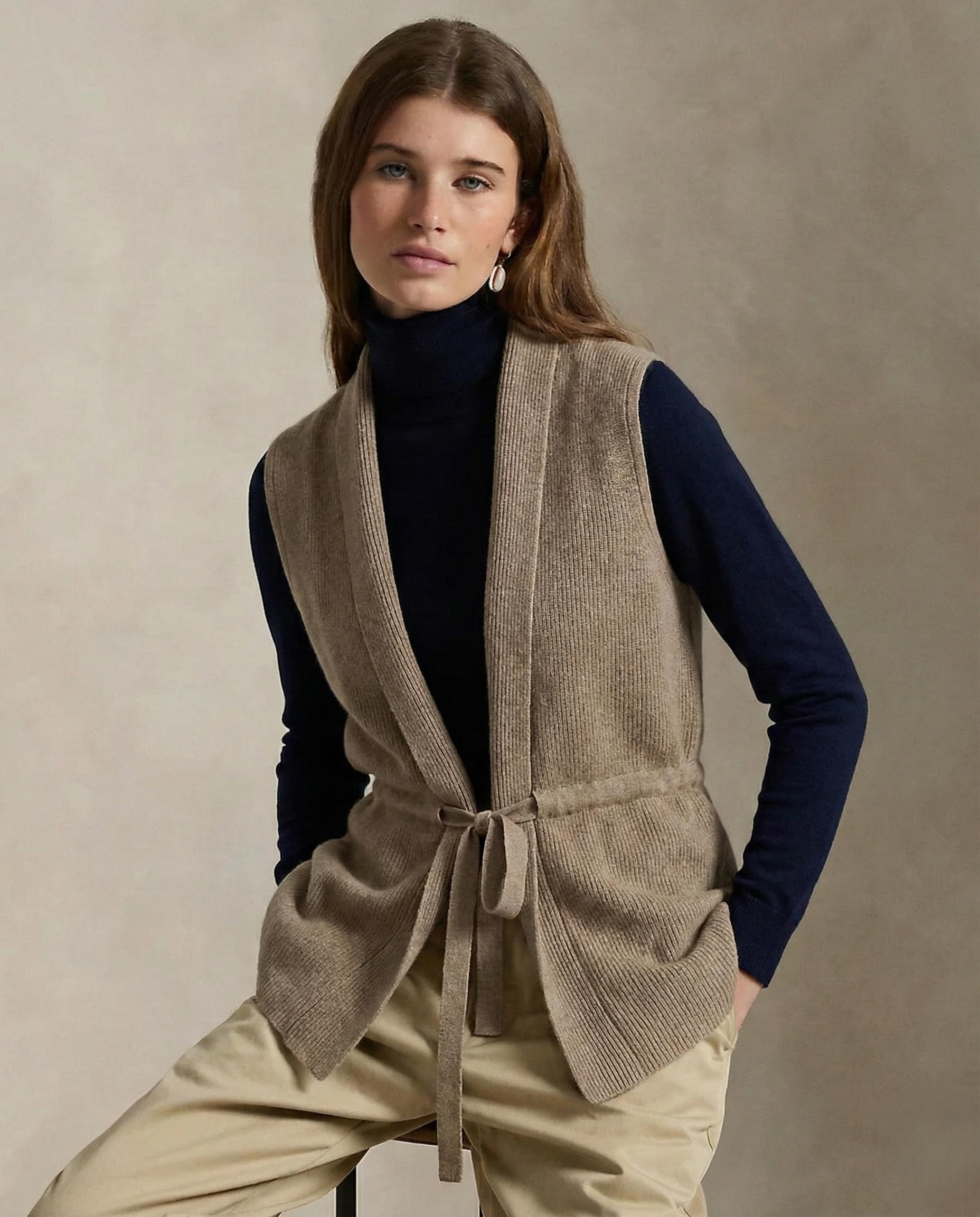 Women's Knit Vest - Sleeveless Cable Pullover