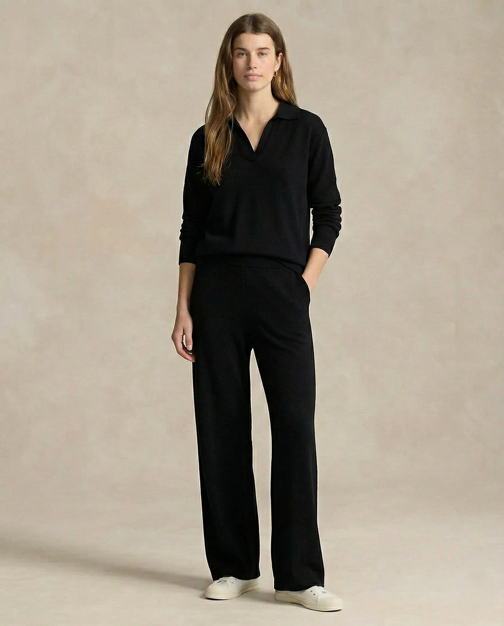 Women's Knit Set - Polo Top and Pants Matching Outfit