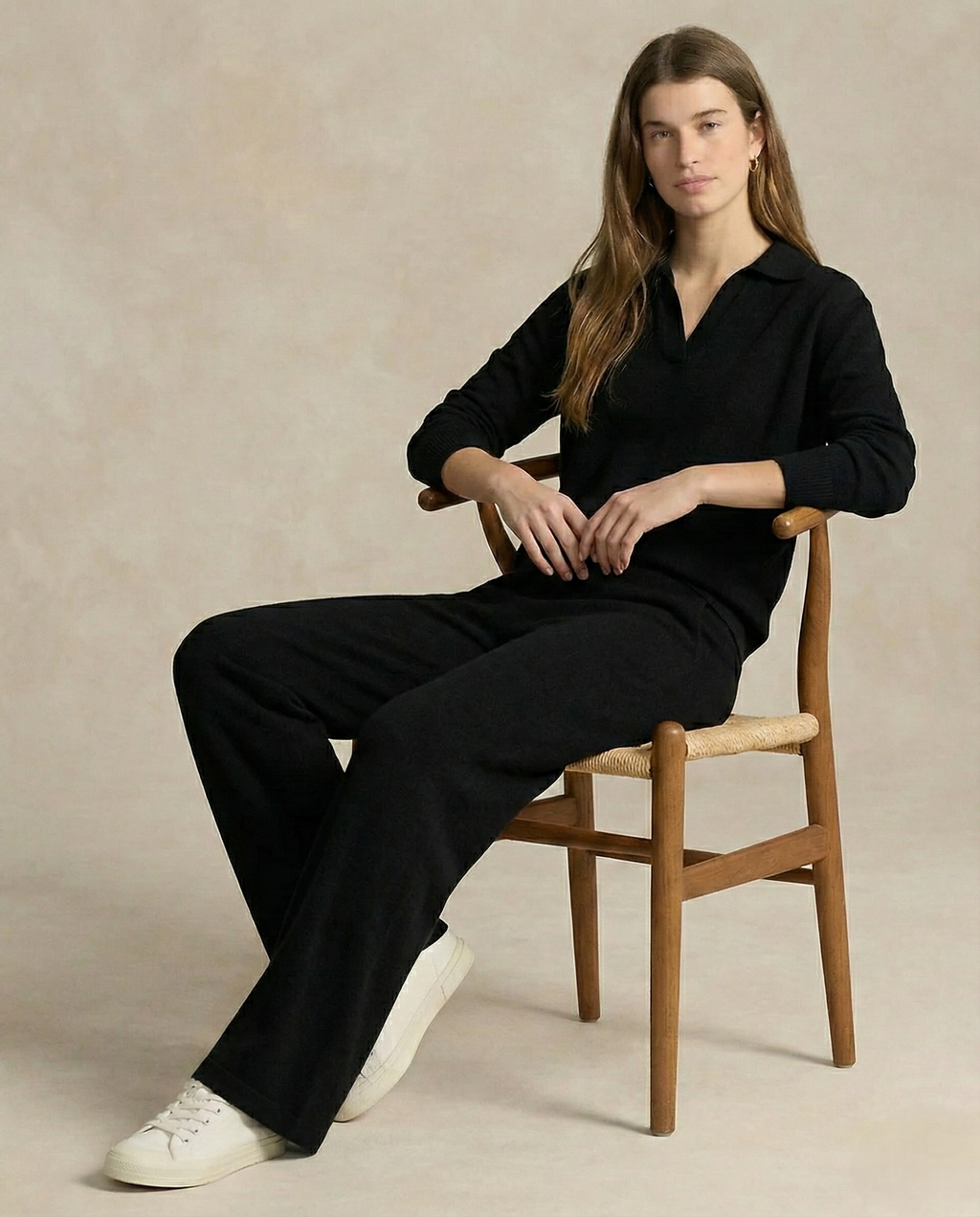 Women's Knit Set - Polo Top and Pants Matching Outfit