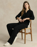 Women's Knit Set - Polo Top and Pants Matching Outfit