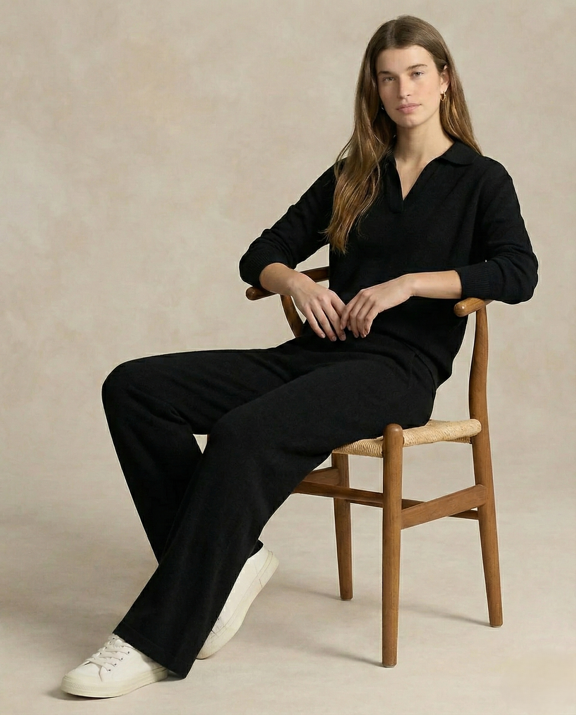 Women's Knit Set - Polo Top and Pants Matching Outfit