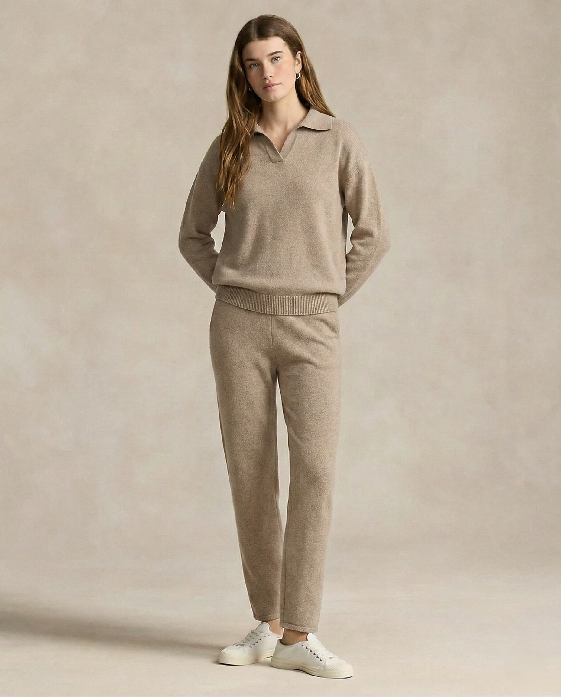 Women's Knit Set - Polo Top and Pants Matching Outfit