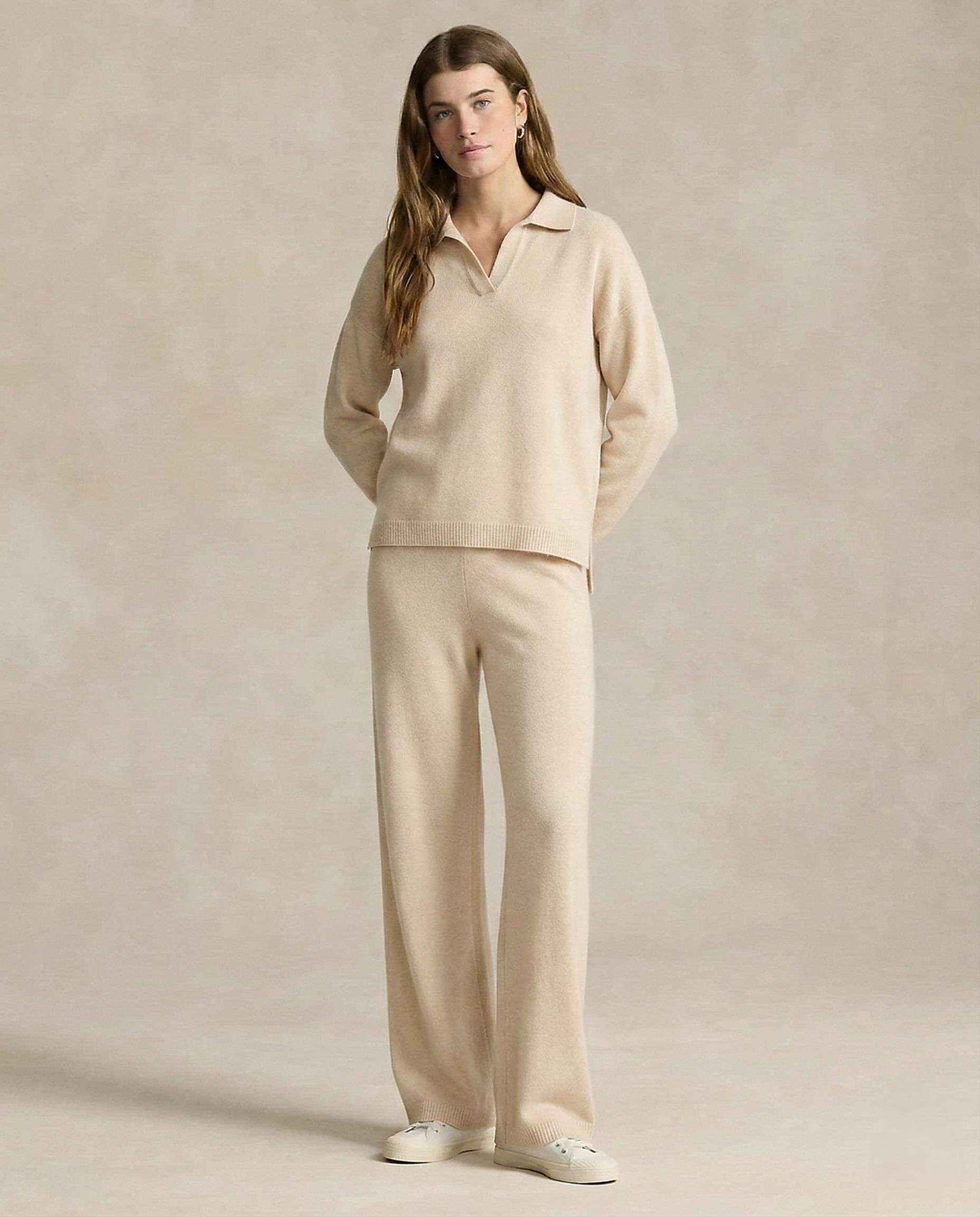 Women's Knit Set - Polo Top and Pants Matching Outfit