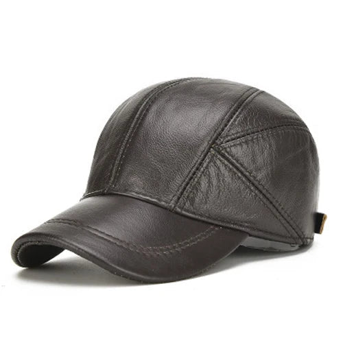 Men's Leather Cap - Vintage Baseball Hat