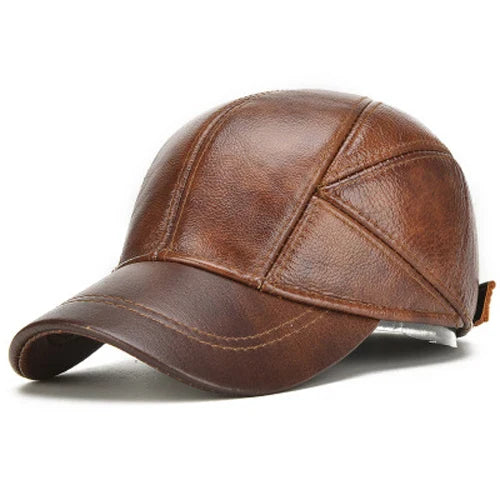 Men's Leather Cap - Vintage Baseball Hat