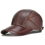 Men's Leather Cap - Vintage Baseball Hat