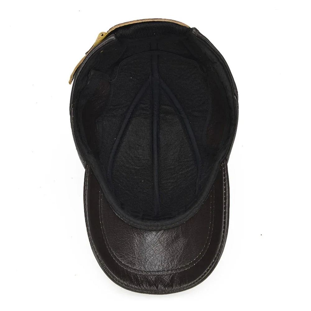 Men's Leather Cap - Vintage Baseball Hat