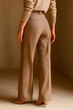 Women's Wool Trousers - Tailored High Waist Pants