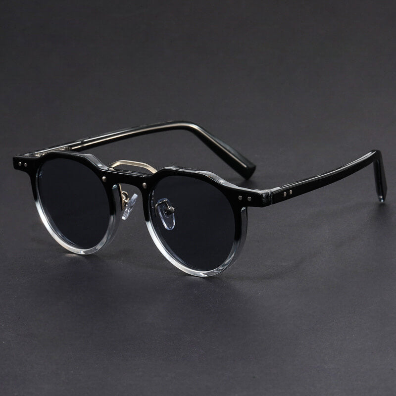 Men's Round Sunglasses - Clear Frame Tortoise Arm Shades