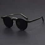Men's Round Sunglasses - Clear Frame Tortoise Arm Shades