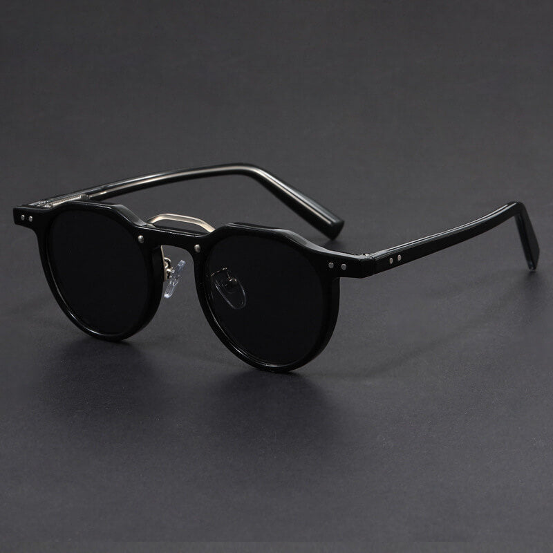 Men's Round Sunglasses - Clear Frame Tortoise Arm Shades