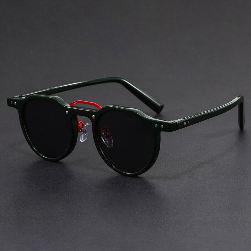 Men's Round Sunglasses - Clear Frame Tortoise Arm Shades