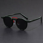 Men's Round Sunglasses - Clear Frame Tortoise Arm Shades