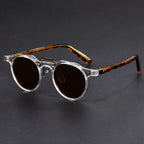 Men's Round Sunglasses - Clear Frame Tortoise Arm Shades