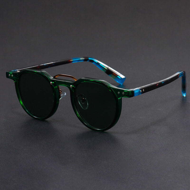 Men's Round Sunglasses - Clear Frame Tortoise Arm Shades