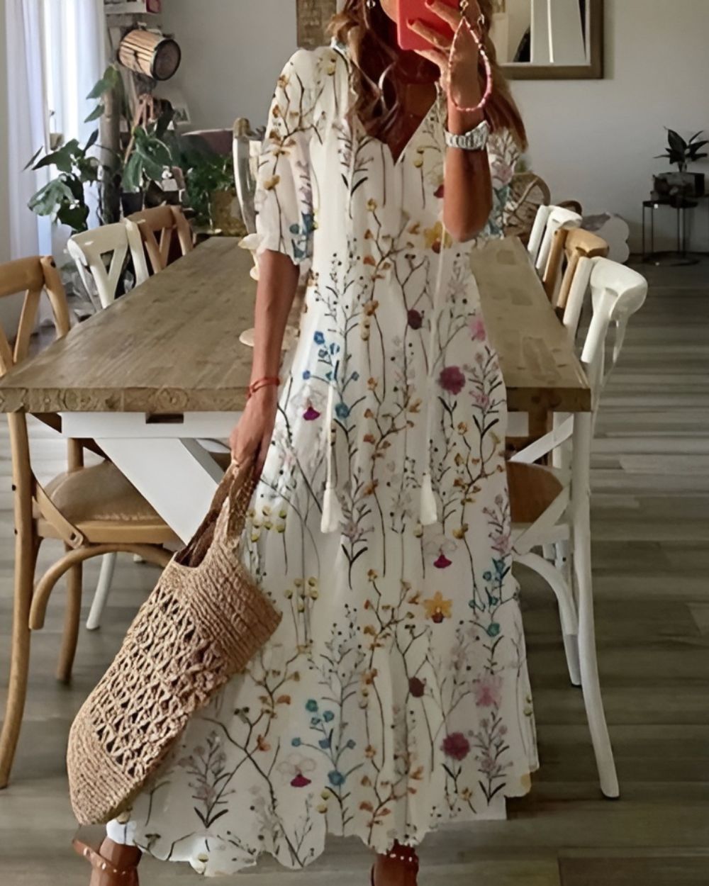 Women's Boho Wrap Dress - Flowing Kimono Coverup