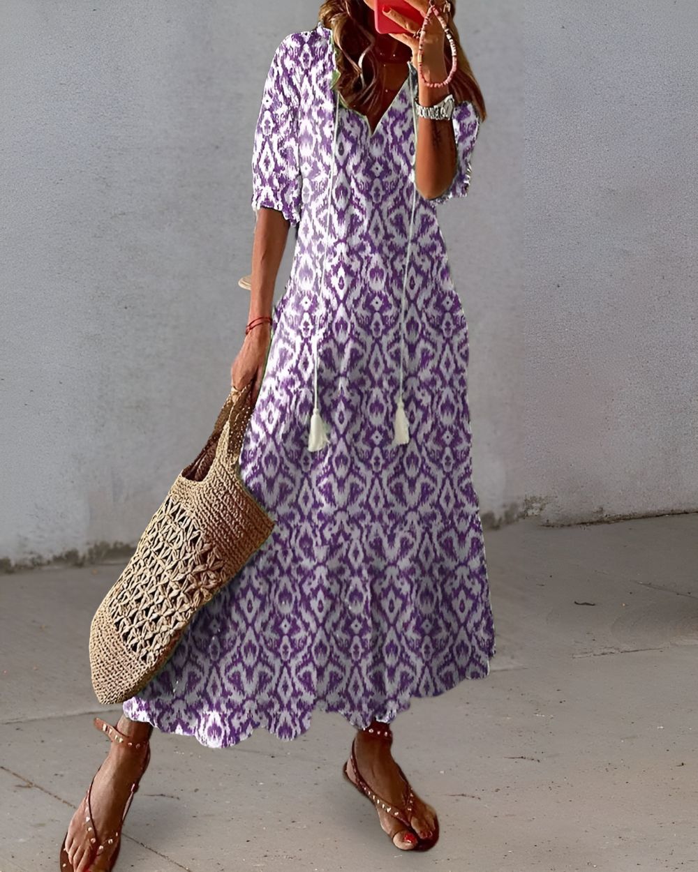 Women's Boho Wrap Dress - Flowing Kimono Coverup