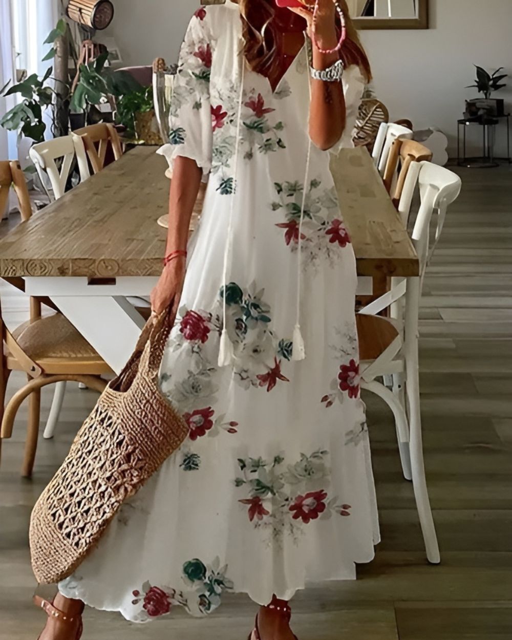 Women's Boho Wrap Dress - Flowing Kimono Coverup