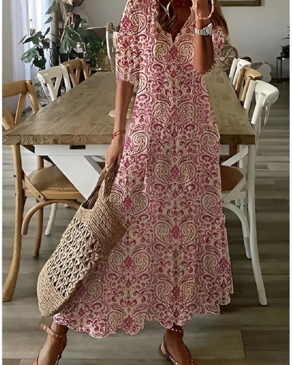 Women's Boho Wrap Dress - Flowing Kimono Coverup