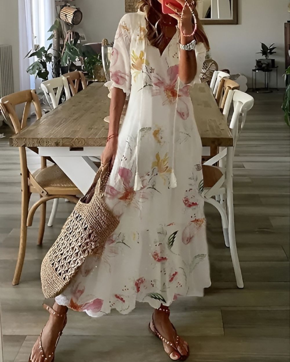 Women's Boho Wrap Dress - Flowing Kimono Coverup