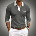 Men's Golf Polo Shirt - Long Sleeve Sport Polo