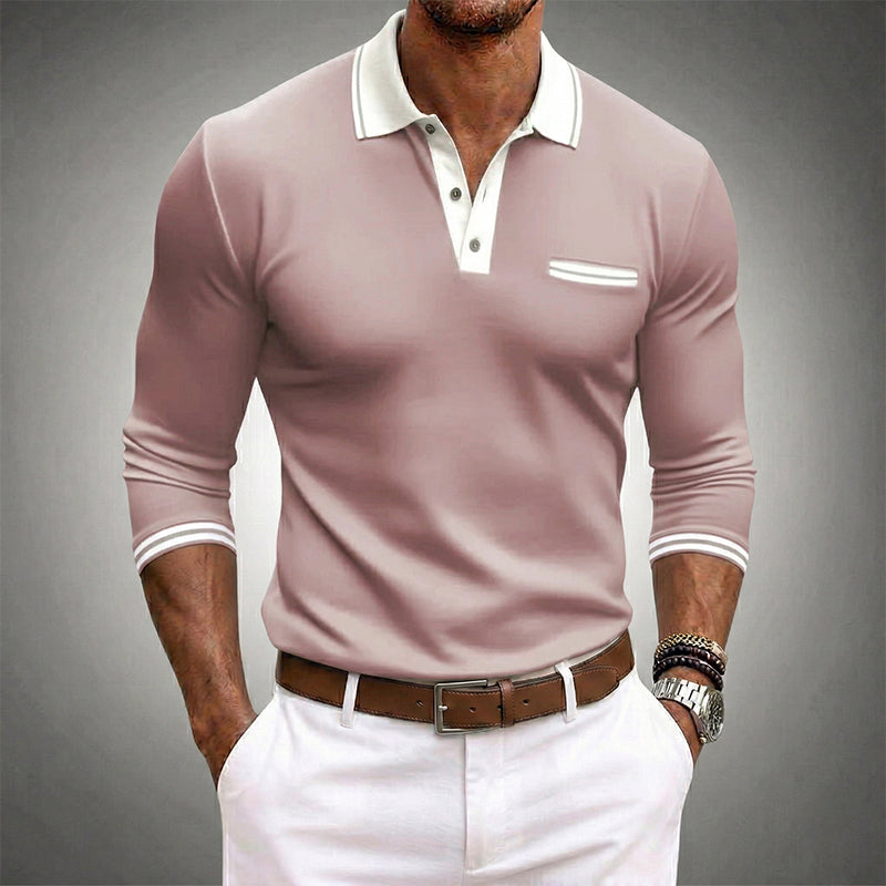 Men's Golf Polo Shirt - Long Sleeve Sport Polo