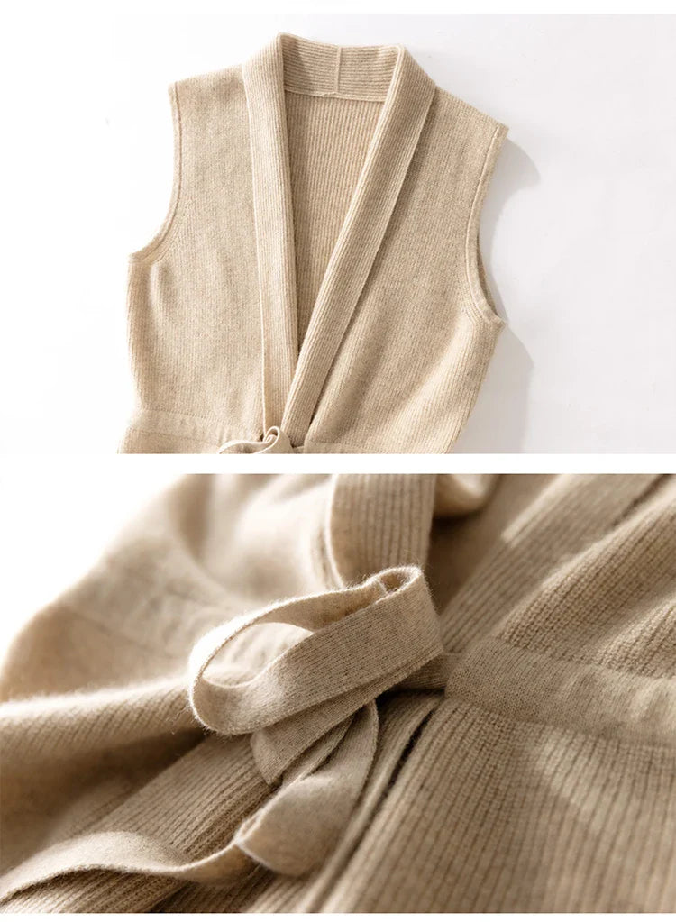 Women's Knit Vest - Sleeveless Cable Pullover