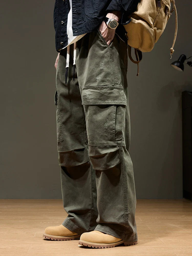 Men's Cargo Pants - Wide Leg Heavyweight Trousers