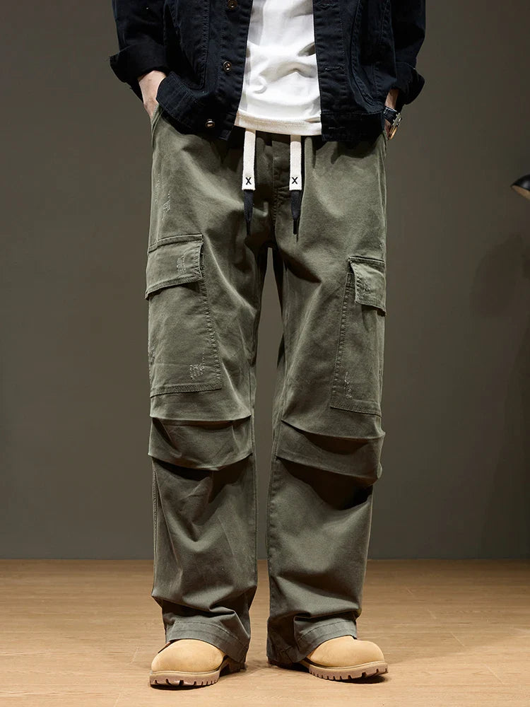 Men's Cargo Pants - Wide Leg Heavyweight Trousers