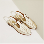 Women's Slingback Woven Loafers - Leather Huarache Flats