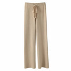 Women's Knit Lounge Set - Sweater and Wide Leg Pants