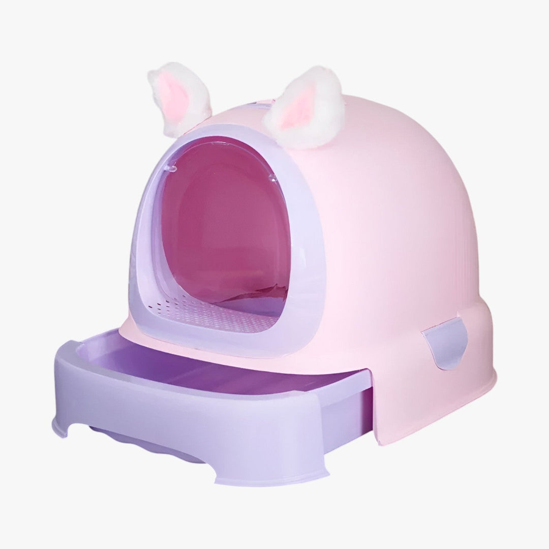 Waterproof Cat Litter Box with Drawer and Odor Control